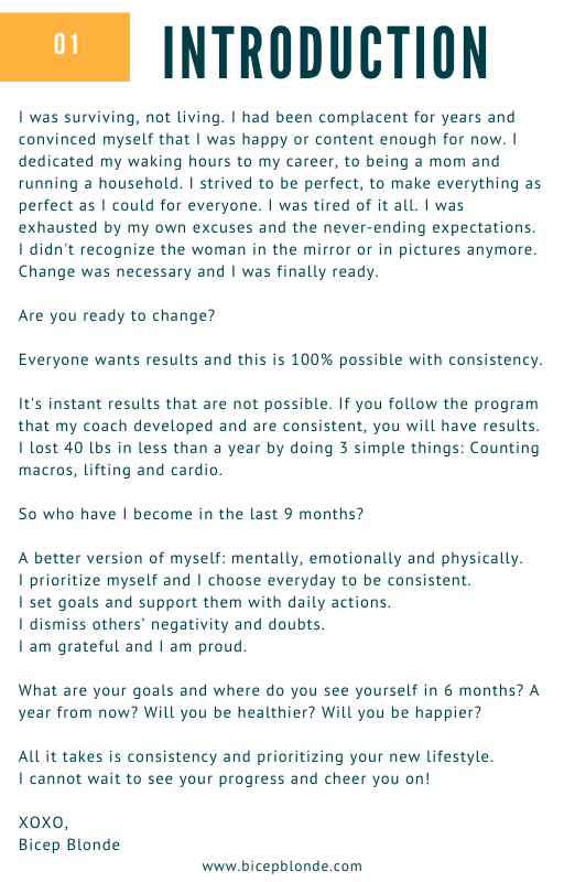 Transformation Workout Program & Macro e-Workbook